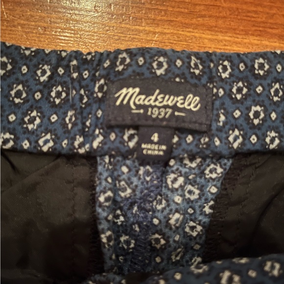 Madewell high-waisted dark blue print slacks (size 4) - Picture 4 of 5